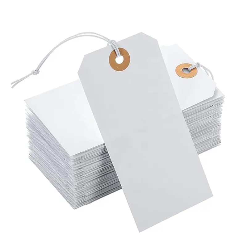 A56K 100 Perforated Cotton Elastic Line Hang Tags Card Card Label Listing Classification Card Number Plate Number Plate