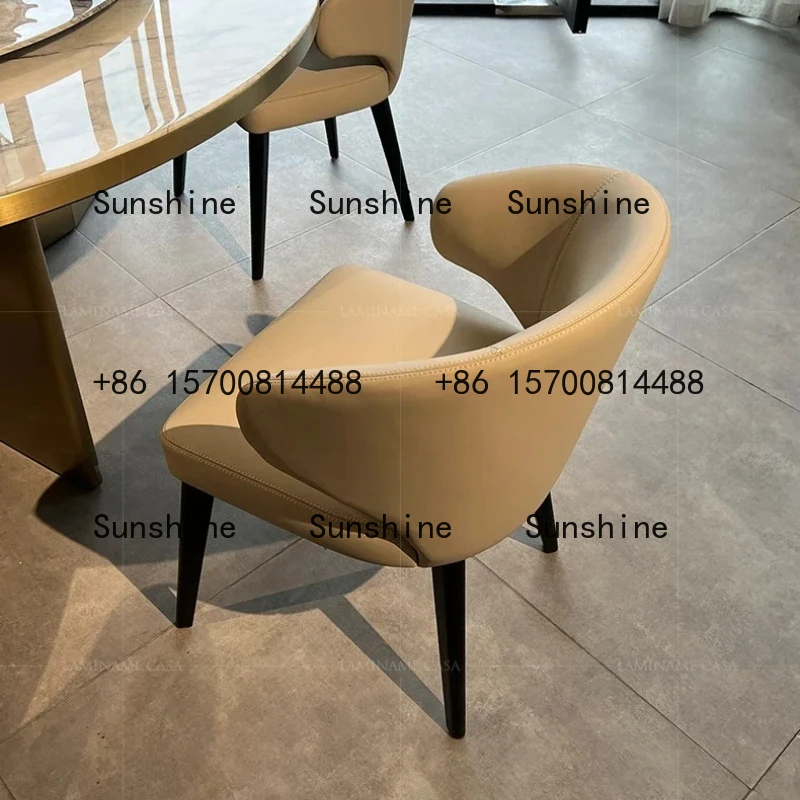 Italian Minimalist Leather Nordic Light Luxury and Simplicity Backrest Leisure Chair ArmchairXX