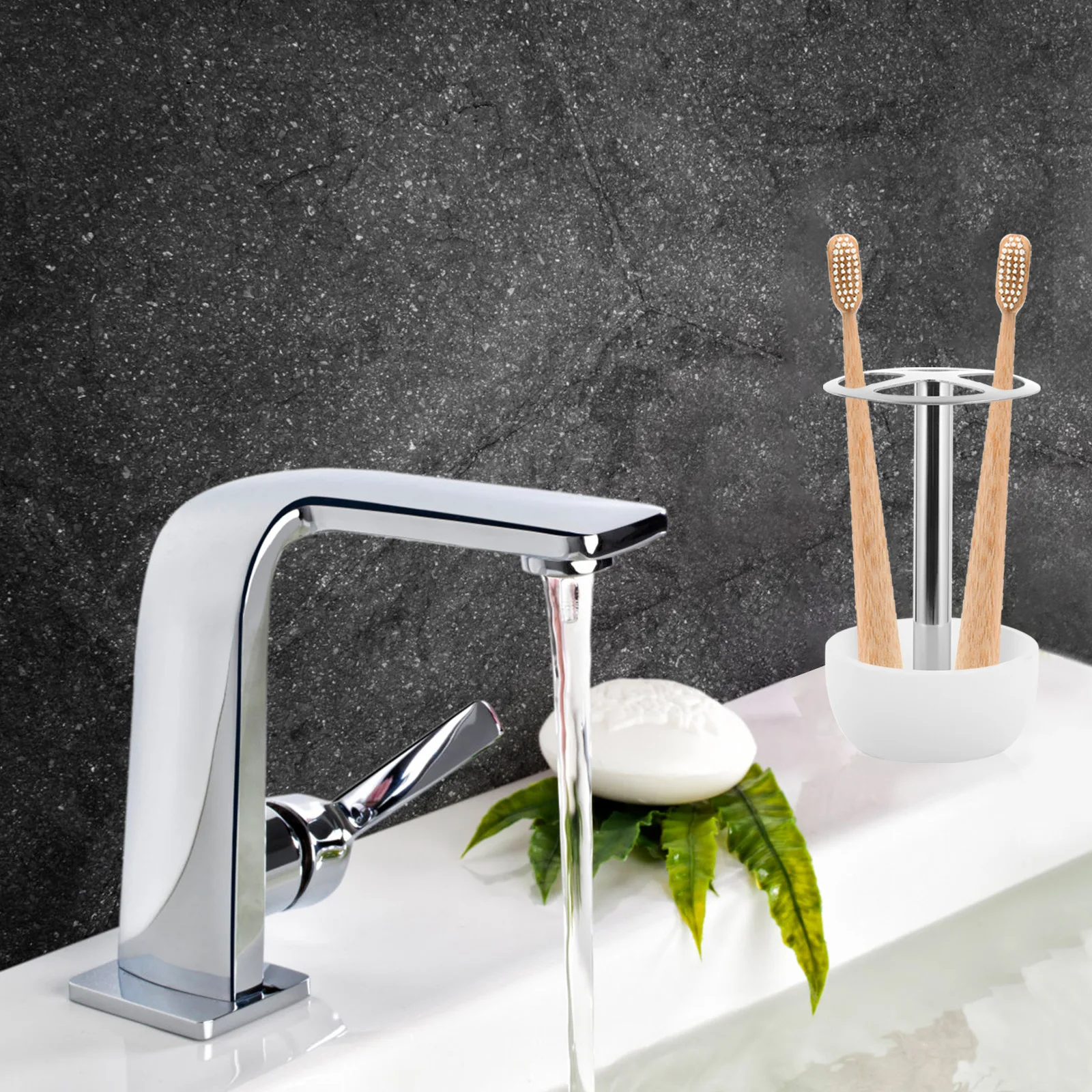 

Stainless Steel Shelf Bathroom Toothbrush Holder Countertop for Stand Modern Storage Holders Bathrooms