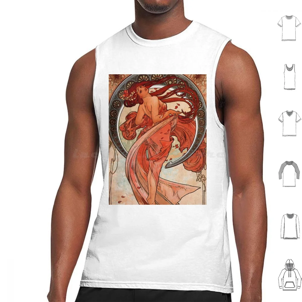 Alphonse Mucha-Dance Tank Tops Print Cotton Alphonse Mucha Mucha Alphonse Mucha Four Seasons Alphonse Mucha Spring