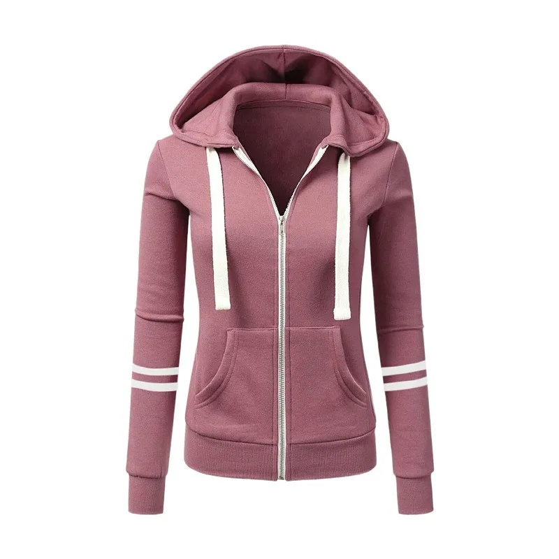 Spring Autumn Women's Cotton Zipper Hooded Cardigan Jacket Y2K Harajuku Style Hoodies Sweatshirts