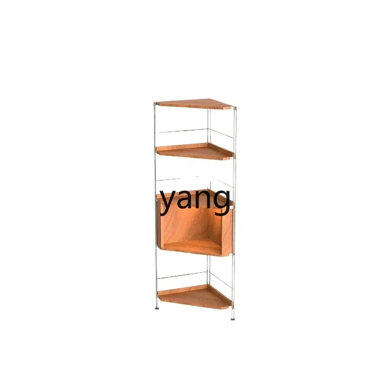Yjq solid wood corner shelf bookcase bookshelf living room corner triangular cabinet