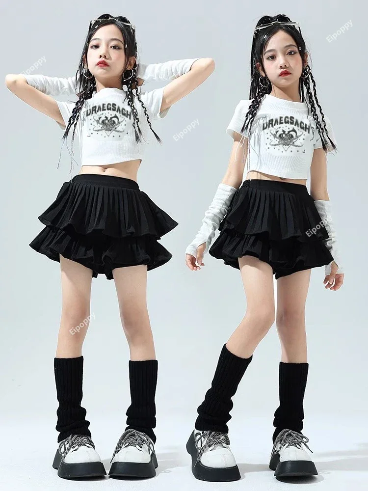 Kids Jazz Dance Costume Girls Stage Walking Competition Dance Wear Performance Clothing