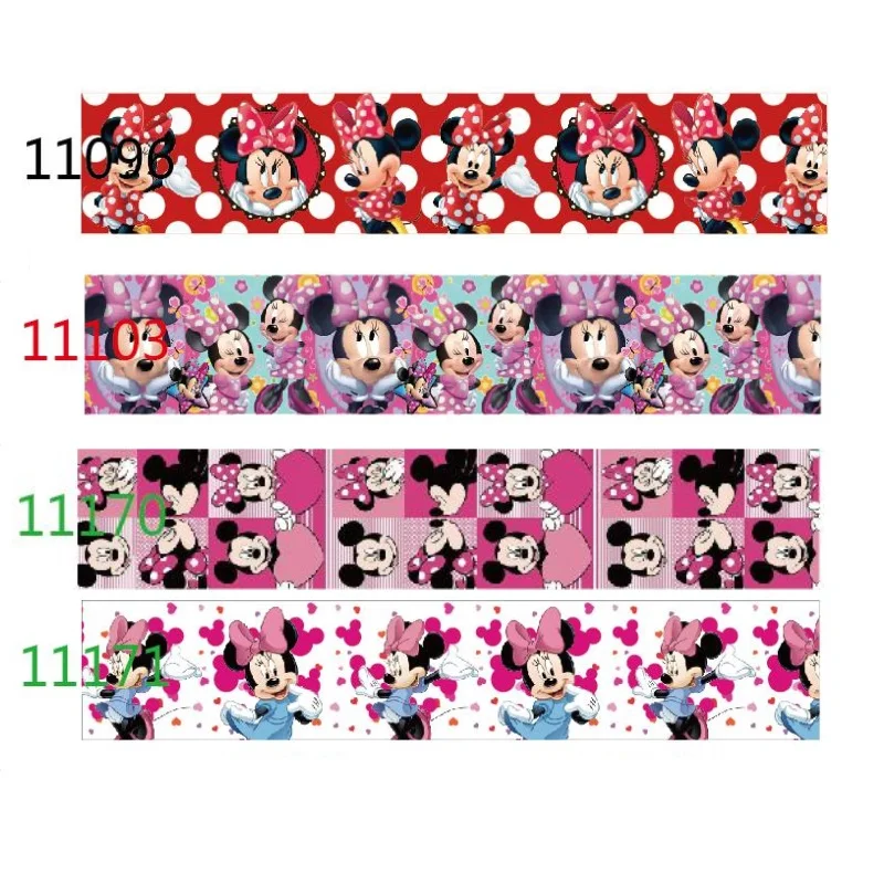 

Disney Printed Minnie Mouse Love Heart Pattern Grograin Ribbon 10yards for Bows DIY Craft Supplies Handmade Decoration Materials