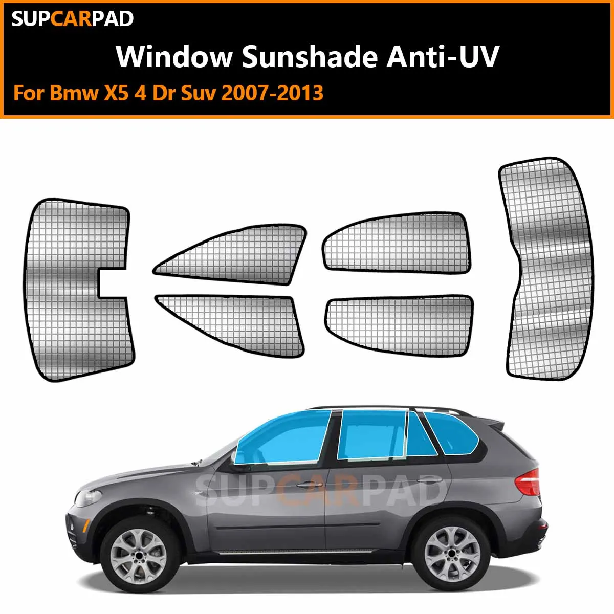 

Для BMW X5 (4-дверный внедорожник) 2007-2013: Индивидуальные солнцезащитные шторки на окна автомобиля, защита от УФ-лучей, аксессуары