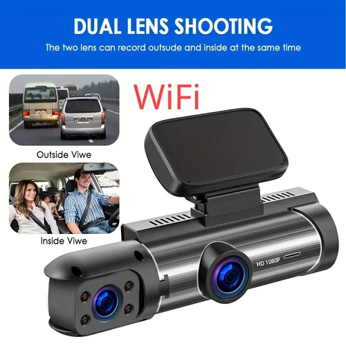 Imagen 2 del producto Cámara de salpicadero HD WiFi 1440P para coche, cámara DVR, grabadora de vídeo, visión nocturna automática, Control por voz WDR, modo de estacionamiento inalámbrico 24H
