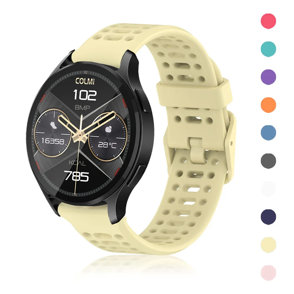 20mm 22mm Silicone Band For COLMI P28 Plus/C8 Max Strap For COLMI P68 P73 P71/I31/C81/M42 Bracelet Sports  Wristband Correa Belt