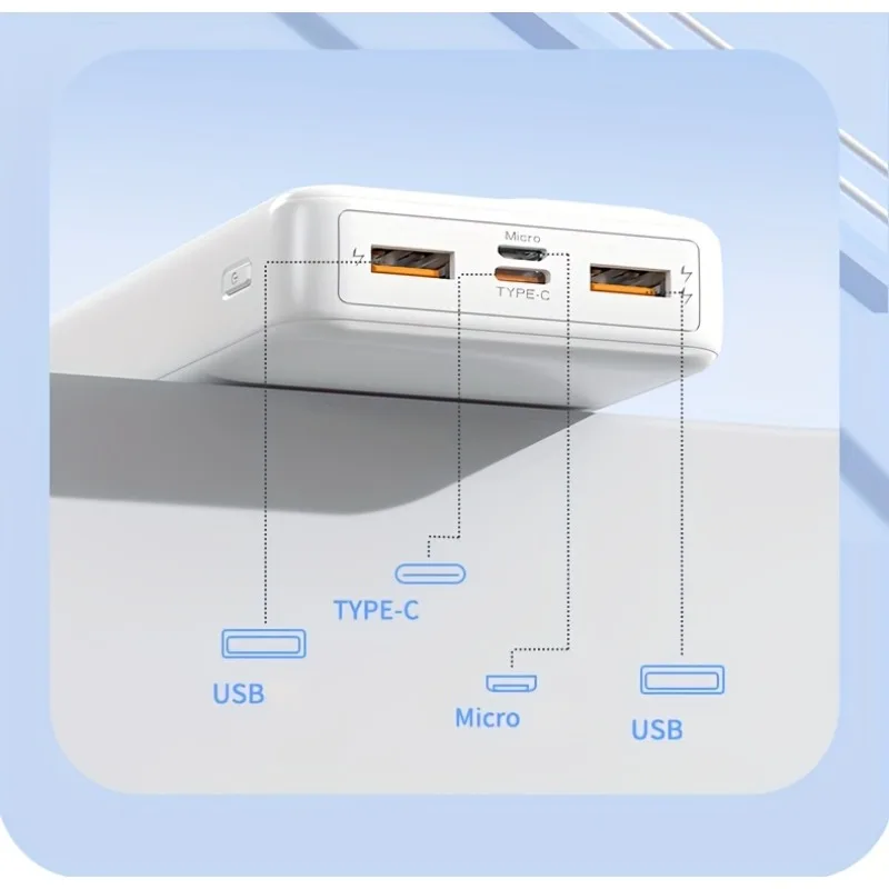 Power Bank da 10000 mAh/20000 mAh con display digitale, uscita 22,5 W, batteria ausiliaria portatile, portatile per viaggi e uso quotidiano