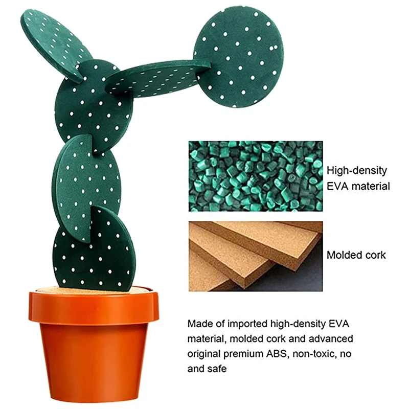 6 Pieces EVA Cup Coasters DIY Cactus Non-slip Insulation Environmental for Protection Cup Holder for Home Decora Drop Ship