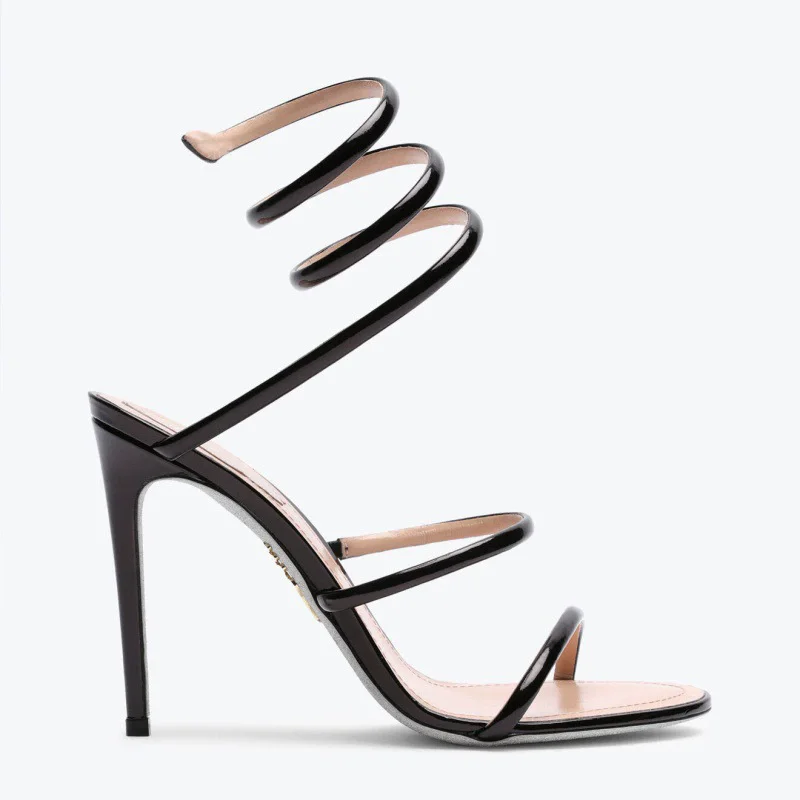 

Тонкие босоножки на высоком каблуке, новые летние лакированные кожаные пикантные сандалии с круглым носком и ремешком в одно слово, банкетная женская обувь большого размера