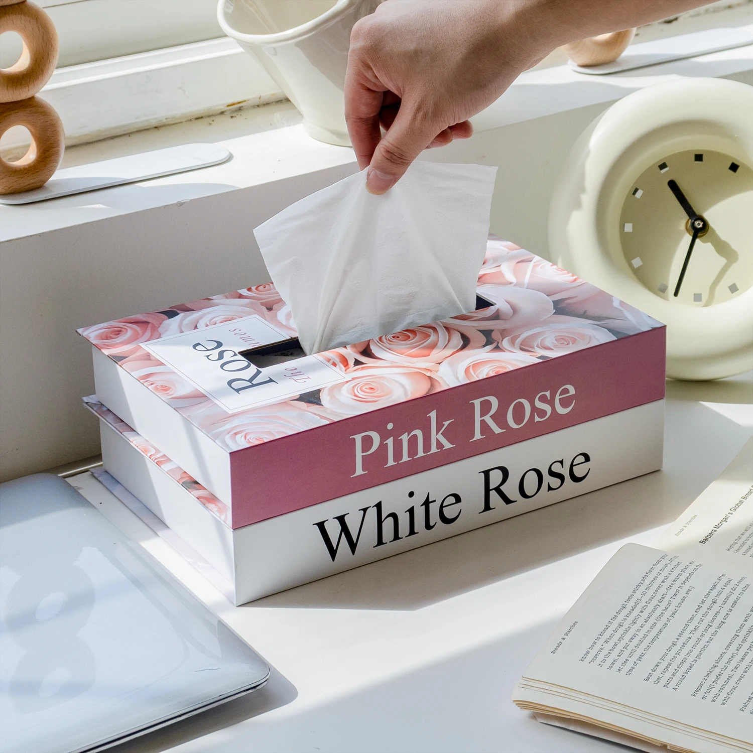 Luxus Buch Stil Tissue Box Serviette Halter Fall Papier Box Container Mode Hotel Lagerung Box Hause Tisch Dekoration Ornamente – Detail 4