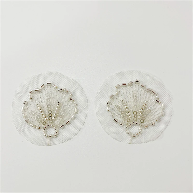 1Pc Mermaid Shell Patches Sew on Beaded Repair For Clothing Applique