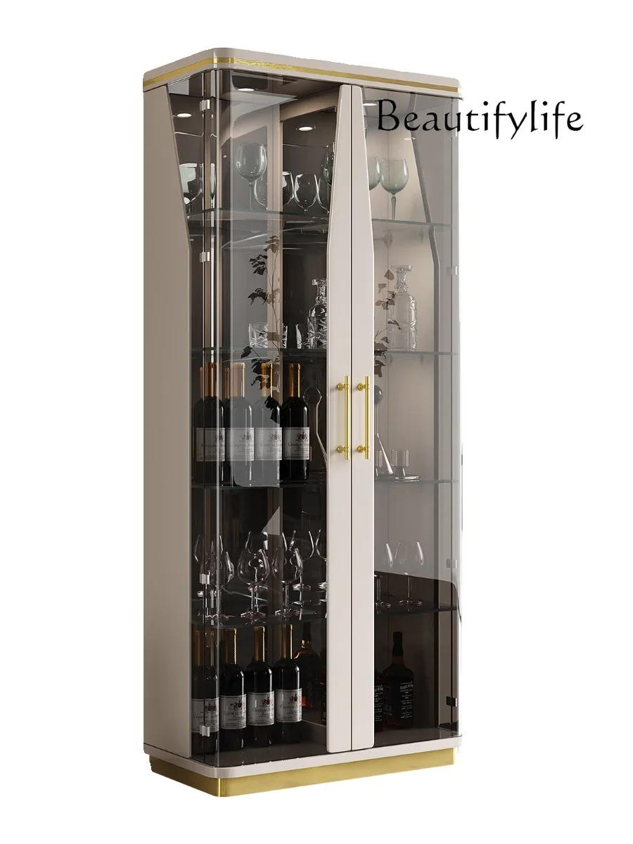 

Light Luxury Home Living Room Glass Wine Cabinet Hotel Bar Transparent Wine Cabinet Display Cabinet