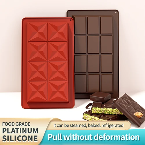 식품 등급 실리콘 브레이크 초콜릿 바 몰드, 논스틱 초콜릿 바 몰드, 딥 두바이 초콜릿 바 피스타치오 몰드  Best5