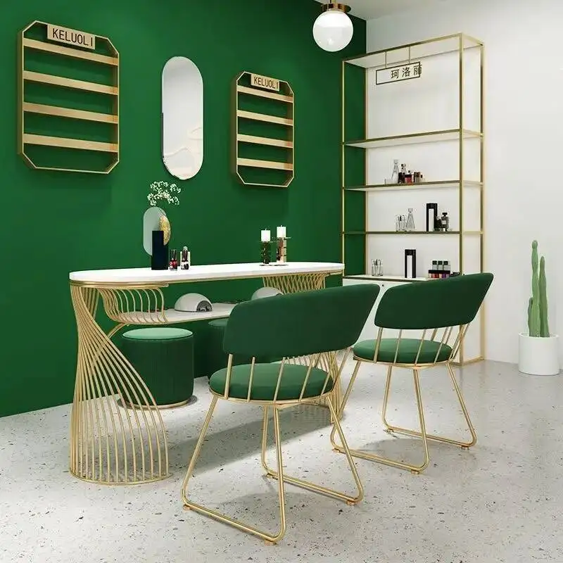 fashion Simple high-end net celebrity wrought iron manicure station manicure table chair стол для маникюра стол для маникюра