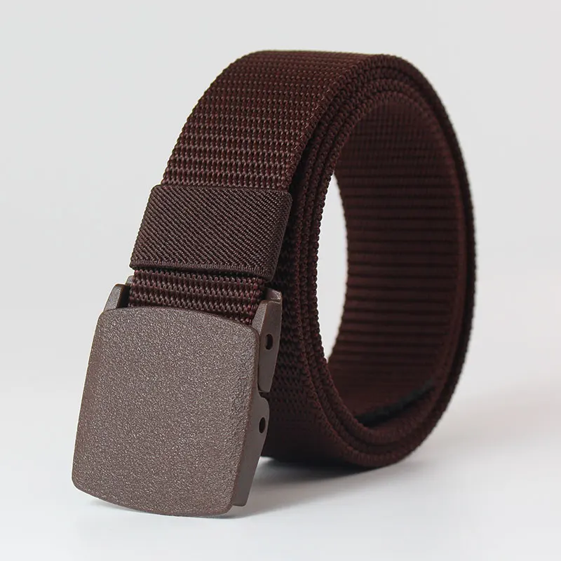 Classic Men Women Belts Military Nylon Adjustable Belt Outdoor Travel Tactical Waist Belt with Plastic Buckle for Pants