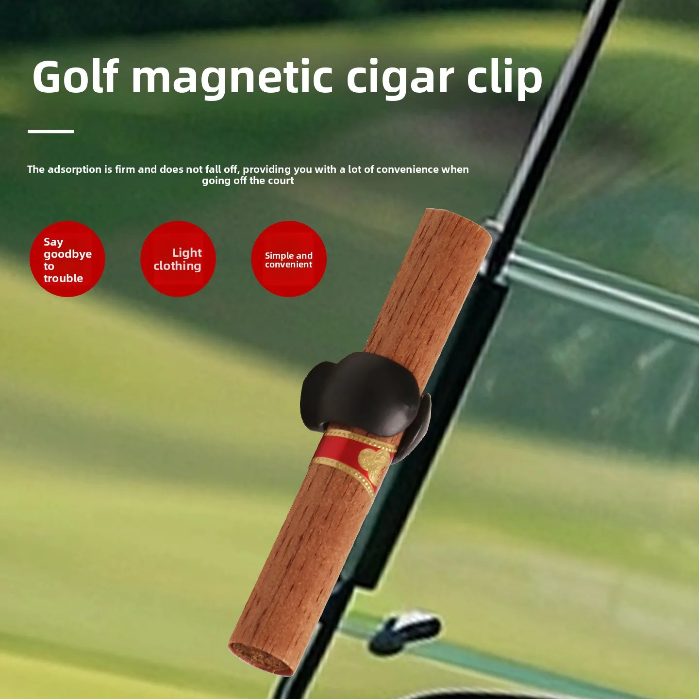 

Portable Magnetic Golf Cigar Holder Clip PP Plastic Slot Design Compact Cigar Accessory