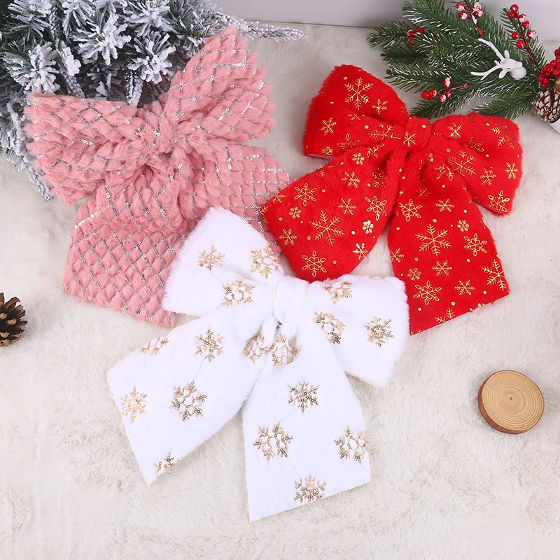 

Christmas Bows Decorations Plush Bow Mall Layout Props Christmas Tree Decorative Wedding Party Christmas Clearance Sales Matal