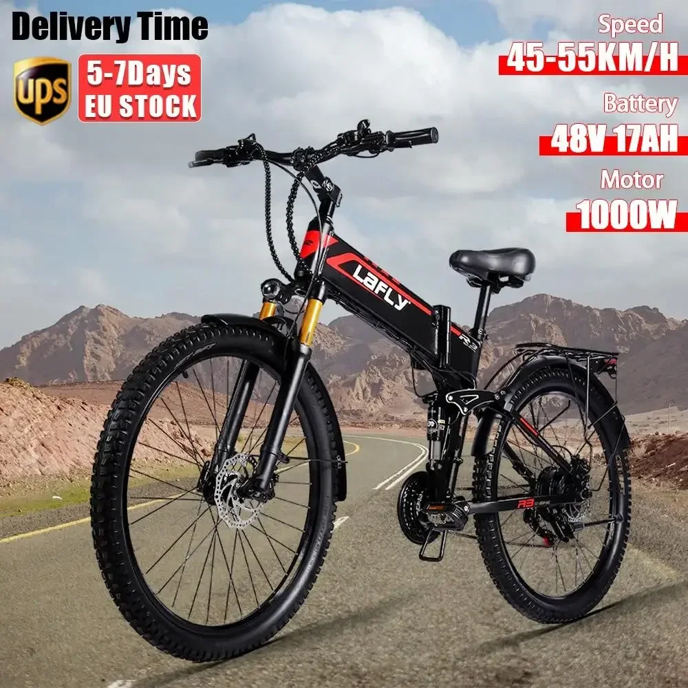 2024 NewLAFLY X3 PRO 27.5inch 1000W Electric Bike Folding 48V 17ah Iithium Assisted MTB Electric Bicycle Cross-Country Ebike