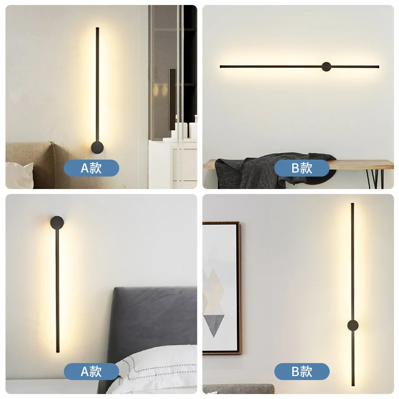 Long Strip Atmosphere Lamp Line Led Wall Lamp Simple Modern Bedroom Bedside Corridor Aisle Entrance Lamp