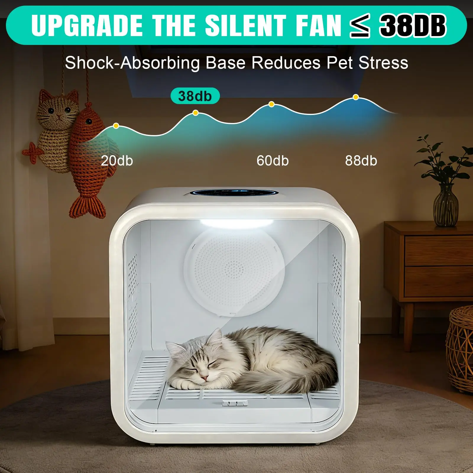 Professional Pet Dryer Box for Dogs Cats Fast Drying & Low Noise Blower Portable Pet Hair Dryer Machine Adjustable Temperature