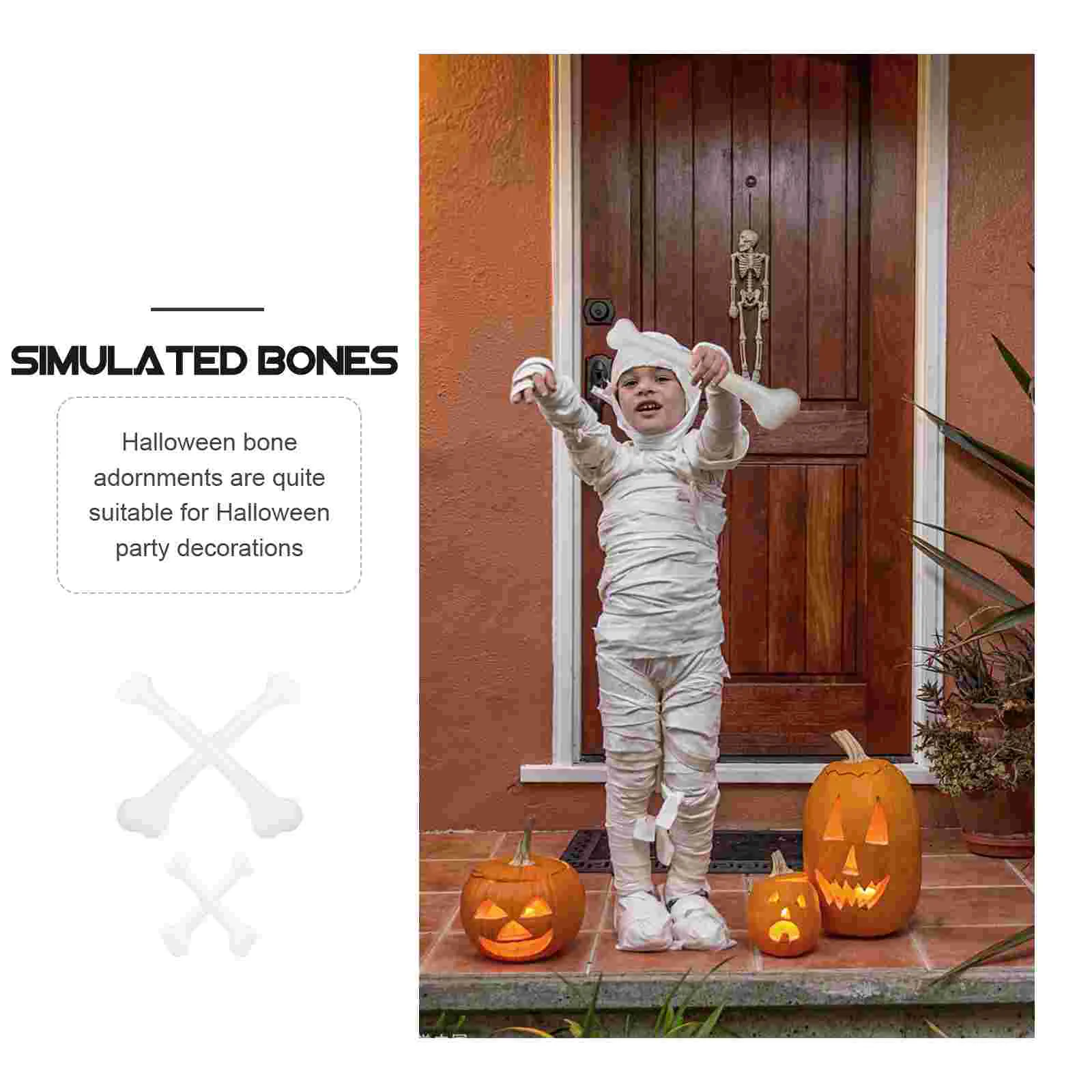 4 Pcs Simulated Human Bones Adornments Halloween Plastic Dreses Party Props Shaped False for Clothing