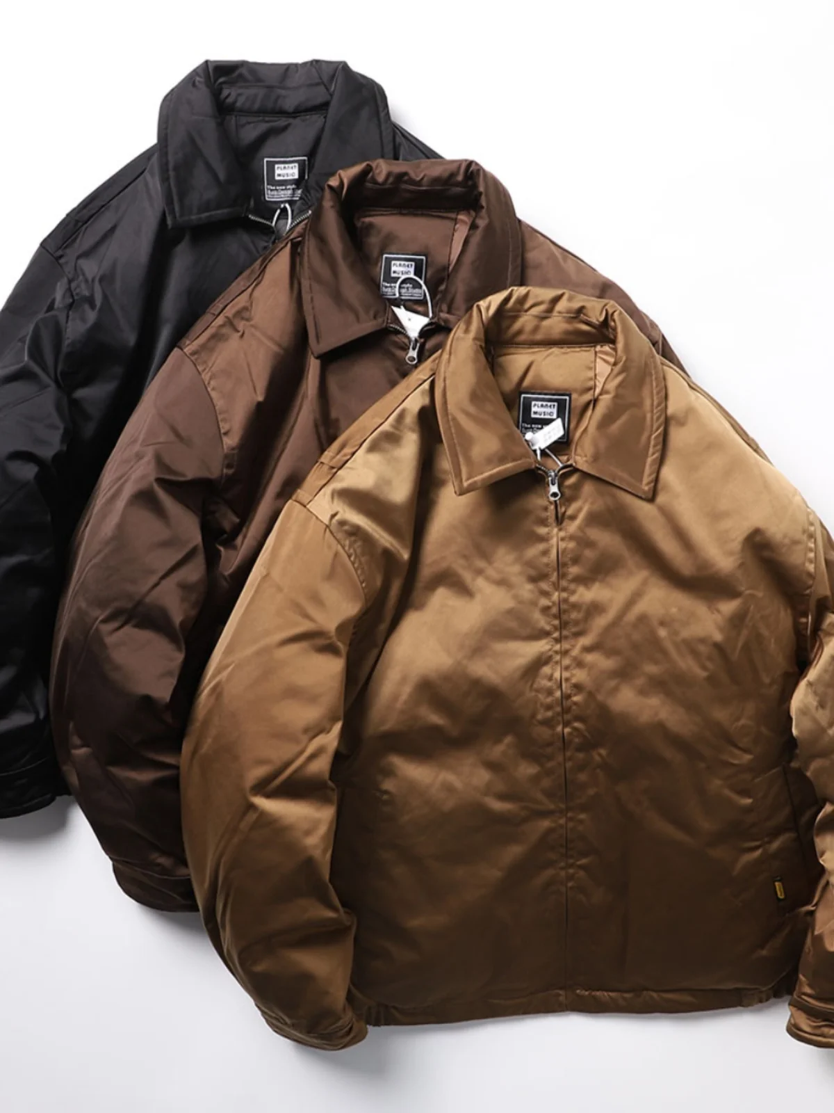 

Retro Japanese Sle Loose Fit Thiened down Jaet Men's Workwear Cotton Padded Coat Sli Quilted Outerwear Coat