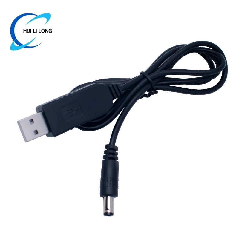USB خط تعزيز الطاقة تيار مستمر 5 فولت إلى تيار مستمر 5 فولت 9 فولت 12 فولت تصعيد وحدة USB محول كابل محول 2.1x5.5 مللي متر ذكر موصل محول