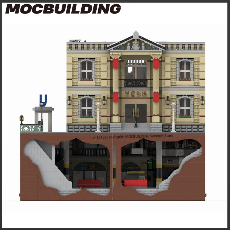 Modular Subway Station and Little Mall MOC Building Block Underground SStreet View Model DIY Assembly Bricks Display Toys Gifts