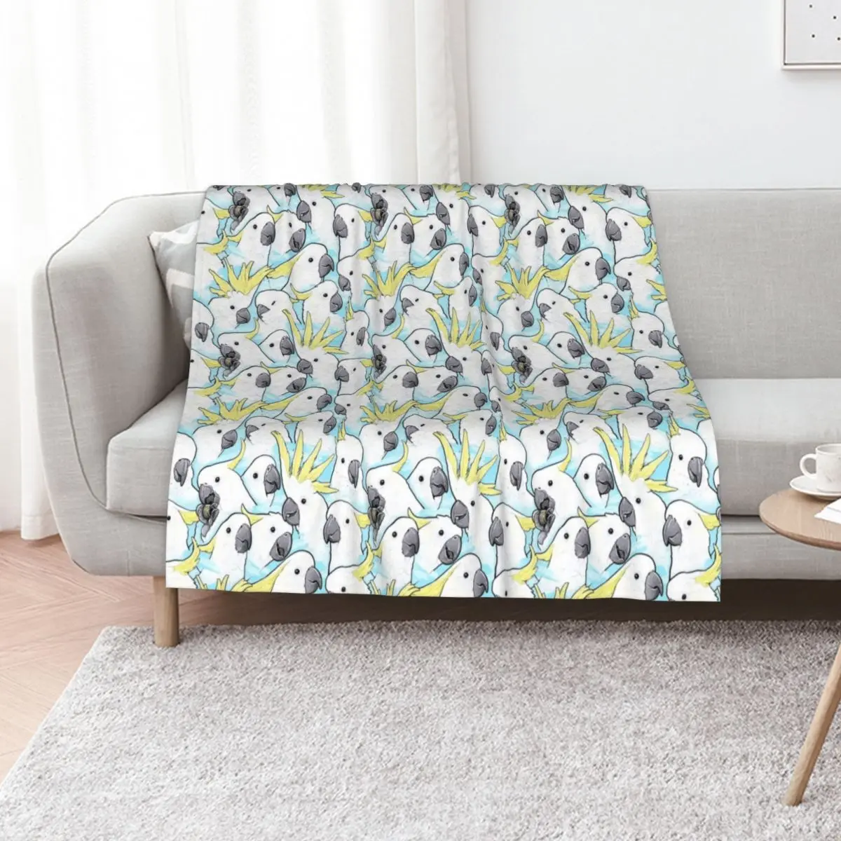 Sulfur Crested Cockatoo [Blue] Throw Blanket Bed covers Personalized Gift anime For Baby christmas gifts bed plaid Blankets