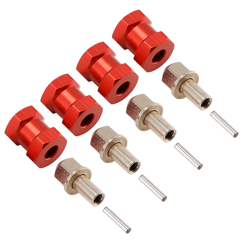 Practical-4Pcs Aluminum 12Mm Hex Wheel Hub Drive Adaptor Extension Combiner Coupler For 1/10 RC Car Crawler SCX10 D90