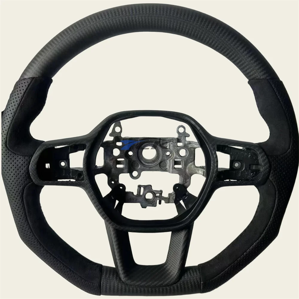 

For Honda Accord 2024 2025 Customized Matte Carbon Fiber Black Perforated Leather Steering Wheel