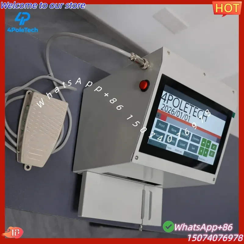 2026 4POLETECH High Quality Small Desktop Inkjet Label Printer for QR Code&Barcode Printing on Disposable Plastic Food