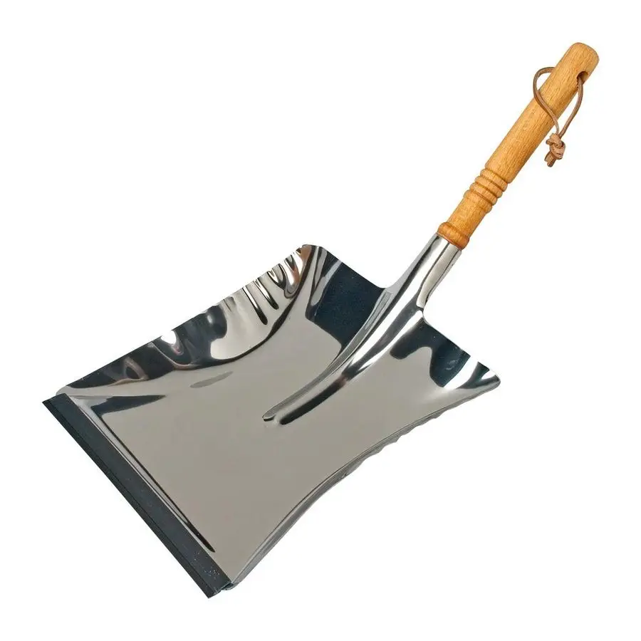 

Stainless Steel Dust Pan, Large Wood Handle Dustpan with Long 173 4Inches Oiled Beechwood Handle for Home and Outdoor Use, Indus