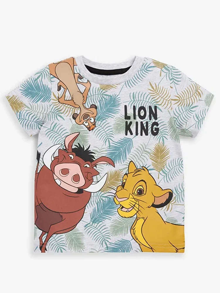 Retro style Boys Girls TShirts 2024 Disney Lion King Summer Clothing Cartoon Tee For Kids Short Sleeved Tshirt Tops MINISO Brand