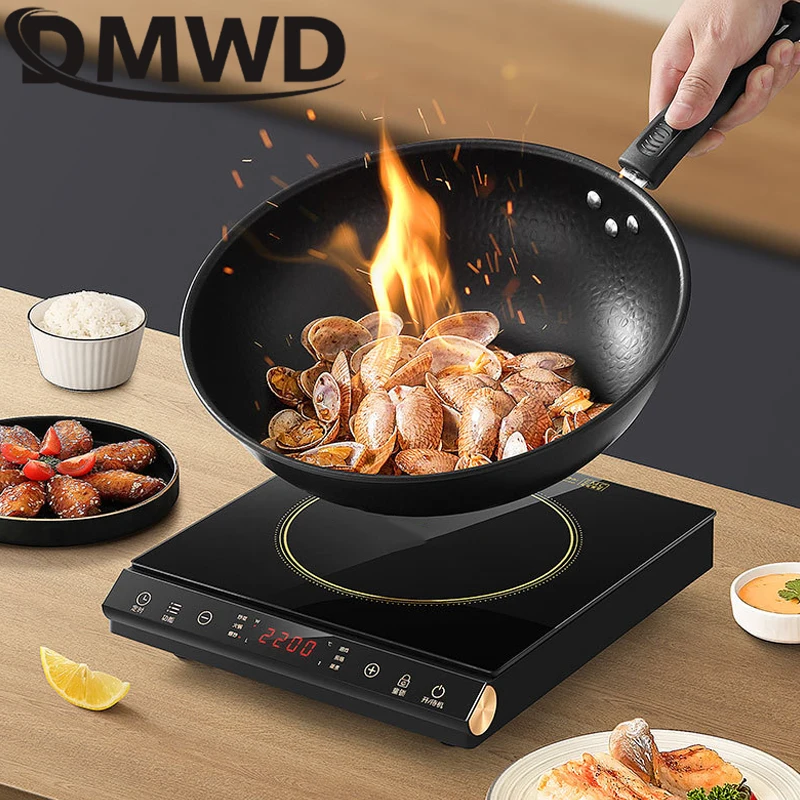 DMWD Multifunctional Induction Cooker 2200W Home Cooking Induction Stove Touch Control Timeable Intelligent Heating Furnace 220V