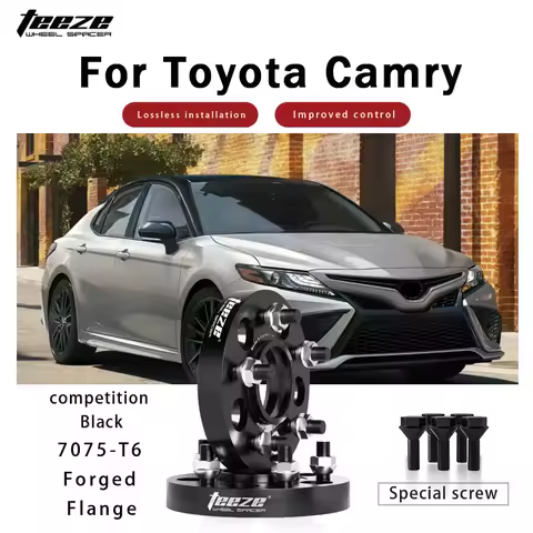 Teeze 2/4pcs 5x114.3 CB 60.1mm M12x1.5 Hub Centric Black Forged wheel spacer For Toyota Camry Flange Plate 25/30/35mm