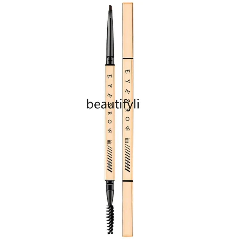 Small gold bar eyebrow pencil extremely thin double head waterproof and sweat-proof long-lasting and non-decolorizing