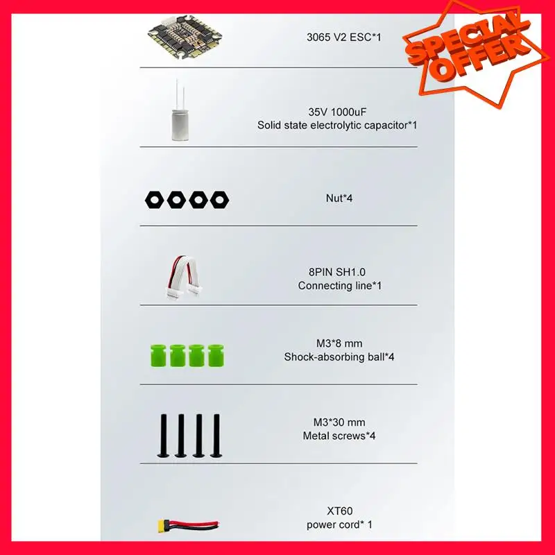 

-ESTR 3065AM32 32Bit 65A 4-IN-1 ESC 3065 V2 AM32 FPV 4-In-1 ESC 3-8S FPV Cross-Country ESC