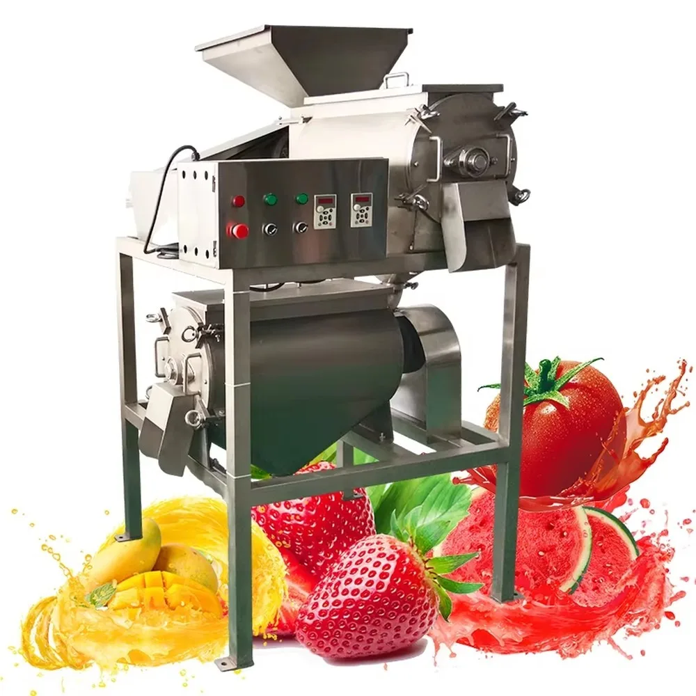 Industrial Stainless Steel Fruit Pulper Machine Dual-Stage Peeling for Mango Tomato Fully Automatic Commercial Juice