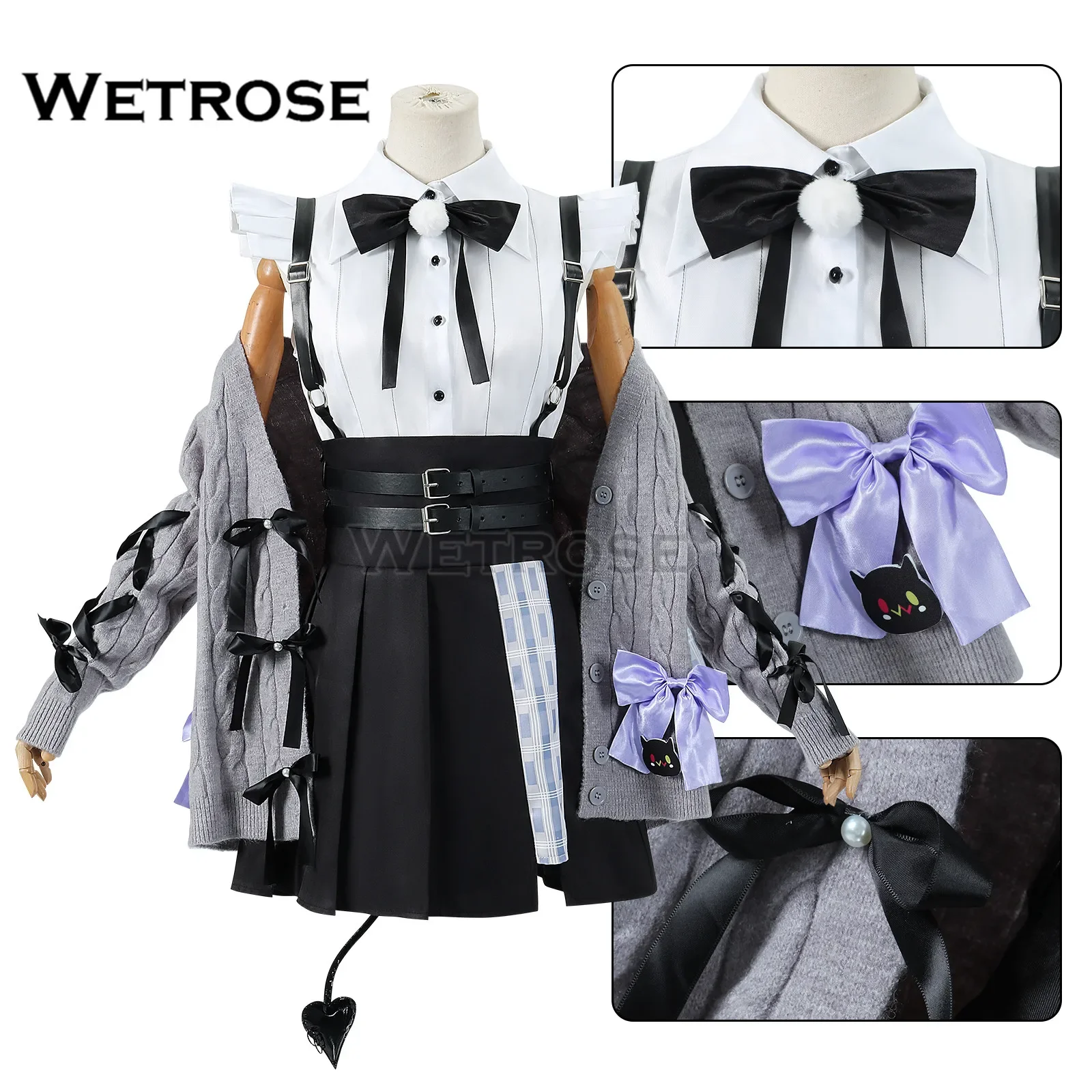 【Wetrose】In Stock Tokoyami Towa Cosplay Costume New Outfit Hololive Holo Vtuber Full Set Wig Halloween Xmas