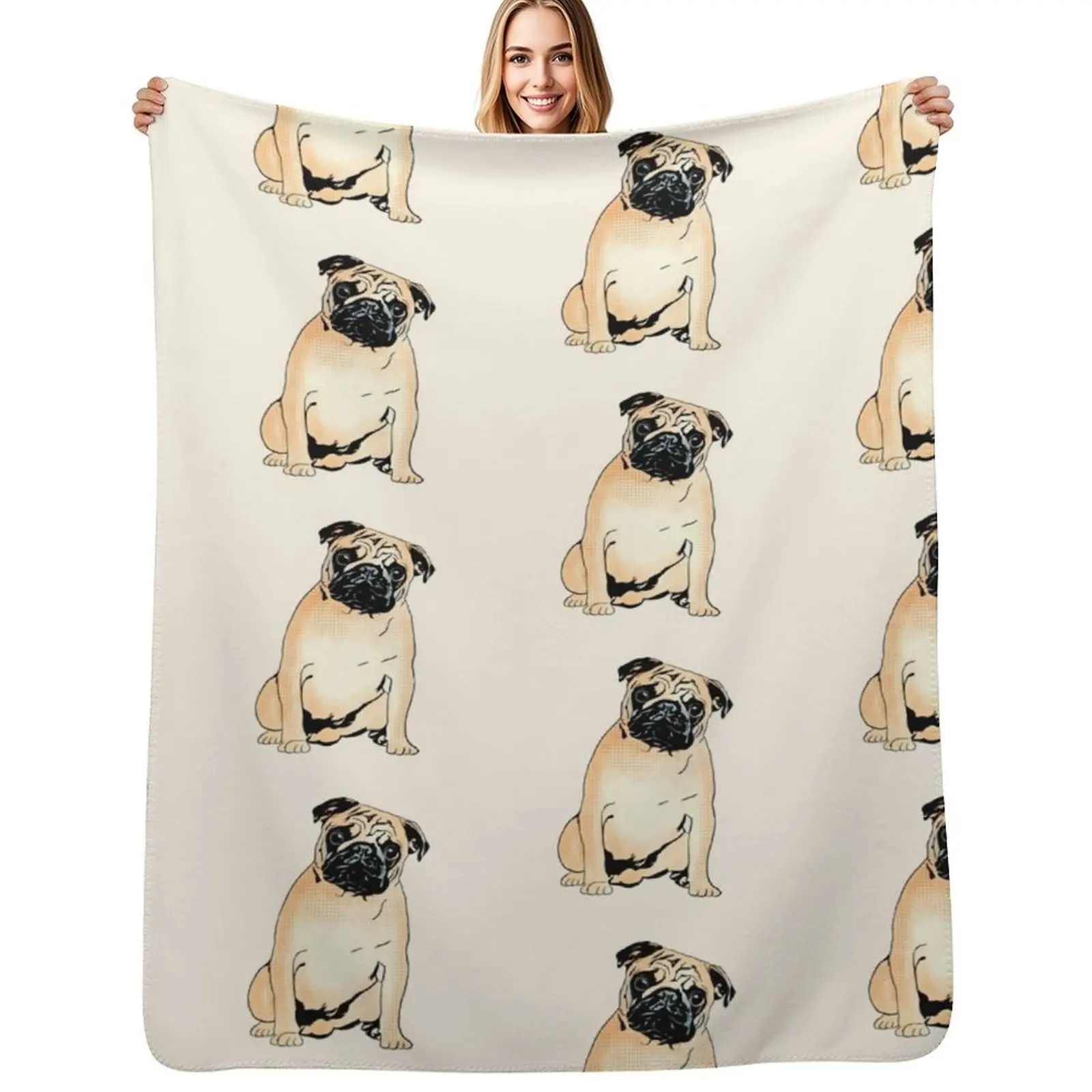 

Pop art Pug graphic design art Throw Blanket Summer Giant Sofa Plush Luxury St Blankets