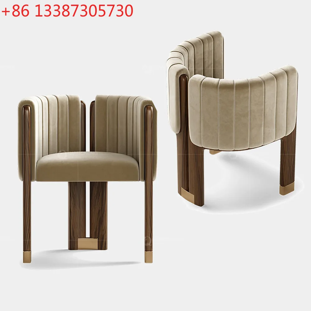 

Light luxury dining chairs, modern style luxury hotel high-end restaurant chairs, velvet