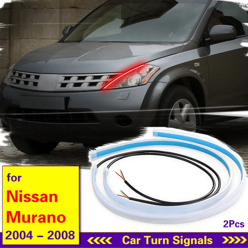 

Daytime Running Light Strip Flexible Waterproof Led Signal Light Headlight DRL Start-Scan Flow Lamp For Nissan Murano 2004-2008