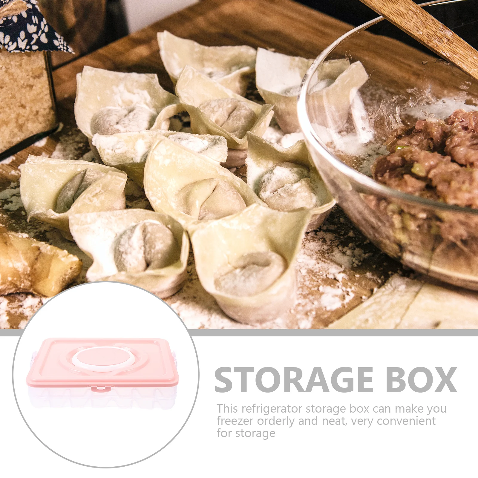 

Double Layer Refrigerator Food Storage Box Transparent Dumpling Container Freezer Organizer Food Grade Storage Case