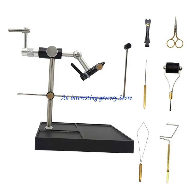 652D Rotating Fly Tying Vise Adjustable Fly Tying Tool Benches Vise Easy to Install