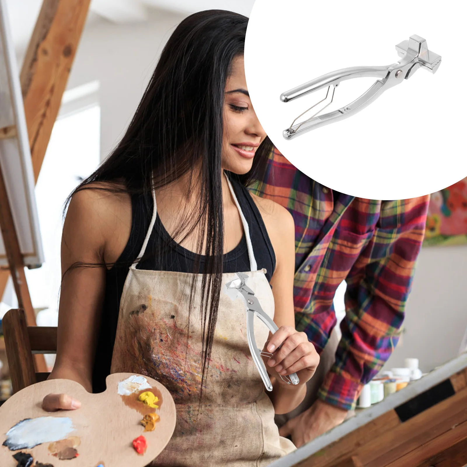 

1Pcs Canvas Tension Plier Wide Mouth Stretching Tool Manual Hand Tool Durable Lightweight Steel Gripper Ergonomic Handle for Oil