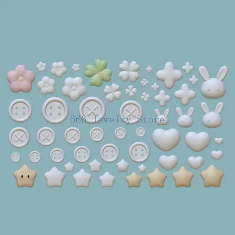 F2TD Button Accessories Mold DIY Epoxy Resin DIY Crafts Casting Mold Jewelry Mould
