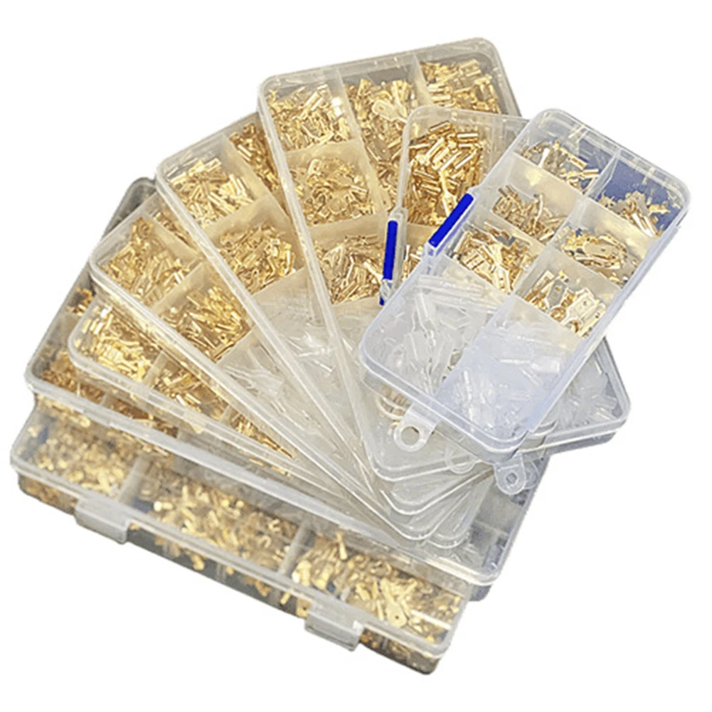 1000 Pieces Male Female Cable Connector 2.8mm/4.8mm/6.3mm Electrical Crimp Terminals For Electrical Projects DIY Repair