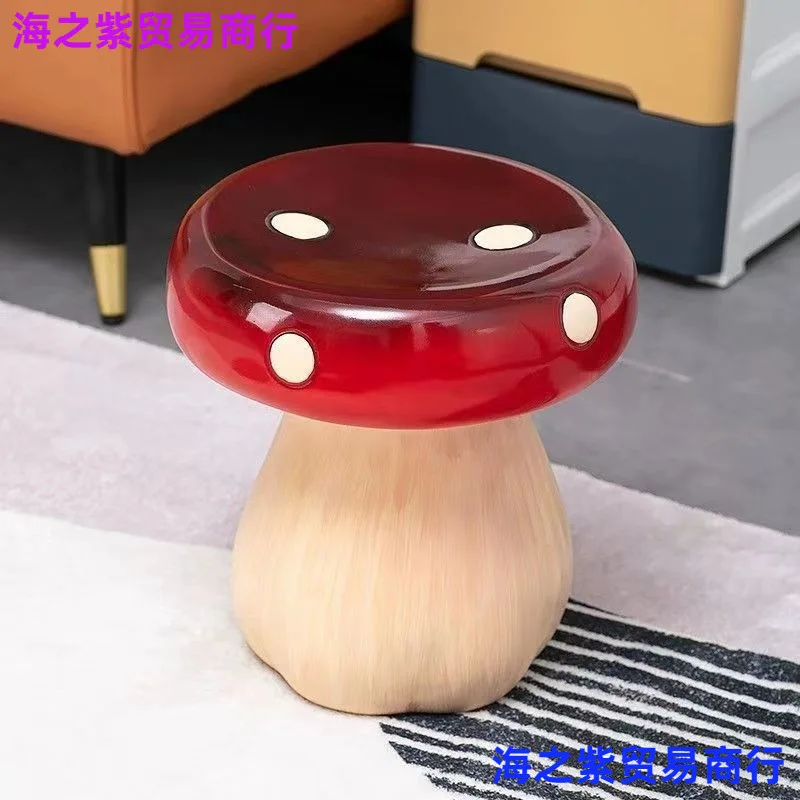 

Mushroom Shoe Stool Internet Celebrity Light Luxury Living Room Bedroom Creative Home Decoration Cream Fragrant Mushroom Stool